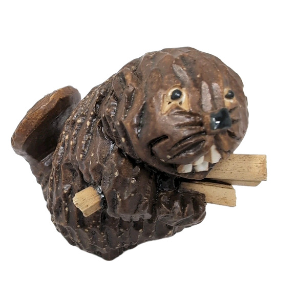 VTG Artesania Rinconada Animals Lot of 8 Pottery Signed Figurines Panda Beaver - Picture 2 of 16